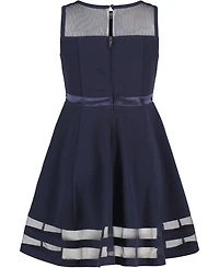 Calvin Klein Big Girls Illusion Mesh Bow Front Dress