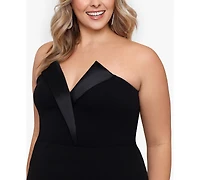 Betsy & Adam Plus Size Strapless Gown