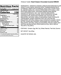 Chocolate Covered Company Valentine's Day Heart Classic Belgian Chocolate Oreo Cookies, 12 Piece