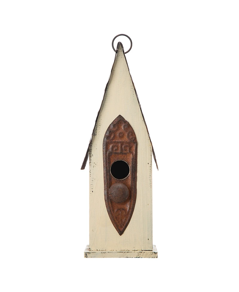 Glitzhome 13.25" Washed Distressed Birdhouse