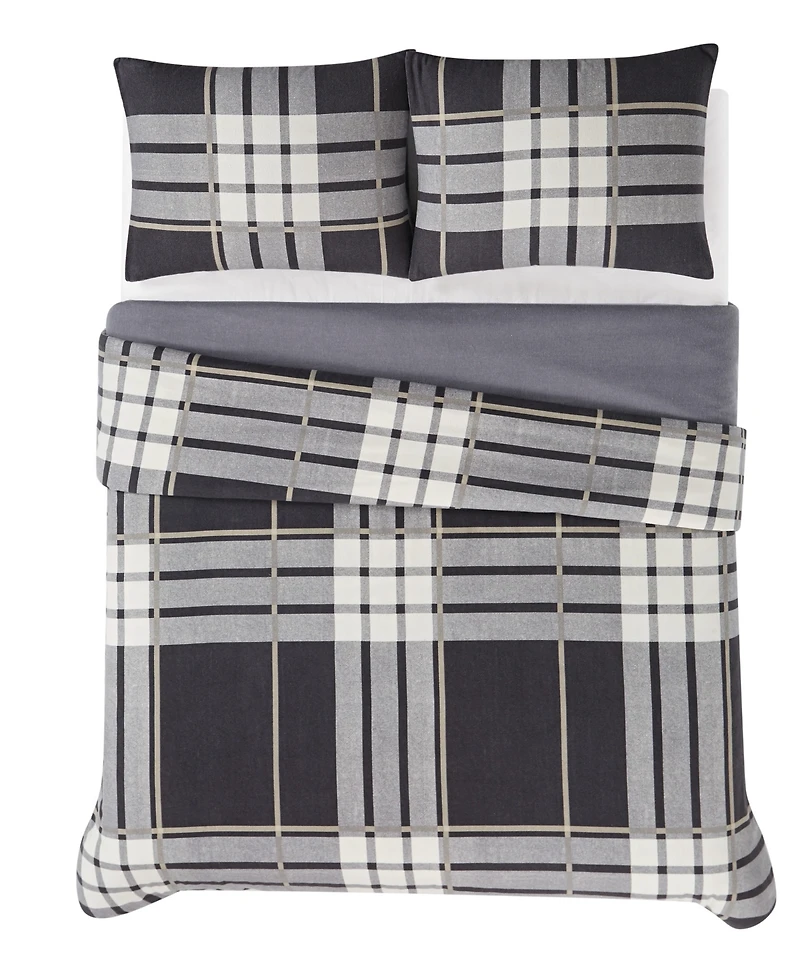Truly Soft Milo Plaid 3 Piece Flannel Comforter Set, King