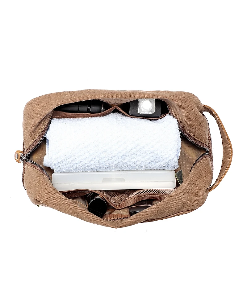 Tsd Brand Stone Creek Waxed Canvas Toiletry Bag