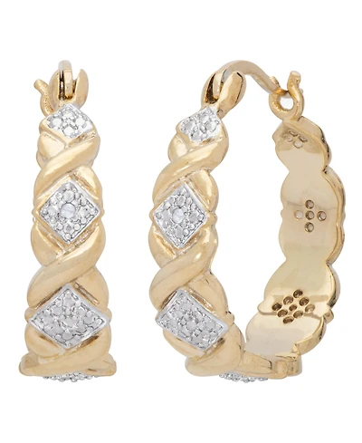 Diamond Accent Xo Hoop Earrings