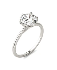 Moissanite Round Solitaire Ring (1-9/10 Carat Total Weight Diamond Equivalent) 14K White Gold