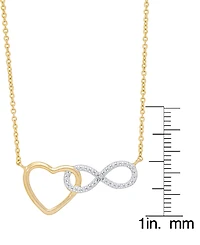 Macy's Women's Diamond Accent Heart and Infinity Necklace