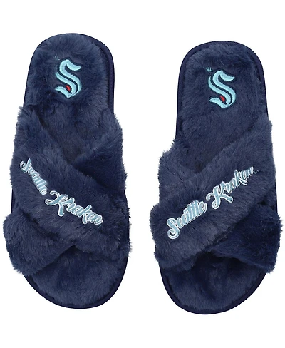 Women's Foco Seattle Kraken Script Cross Slide Slippers