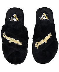 Women's Foco Pittsburgh Penguins Script Cross Slide Slippers