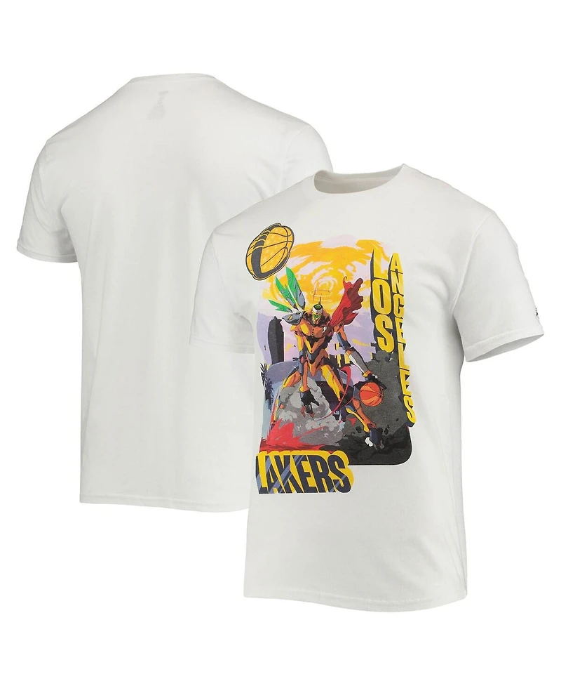 Men's Nba x McFlyy White Los Angeles Lakers Identify Artist Series T-shirt