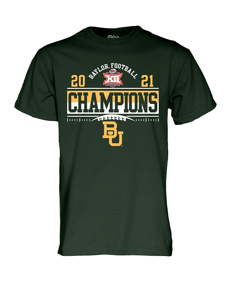 Men's Blue 84 Green Baylor Bears 2021 Big 12 Football Conference Champions Locker Room T-shirt