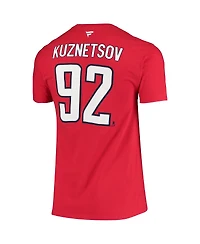 Men's Fanatics Evgeny Kuznetsov Red Washington Capitals Name and Number T-shirt