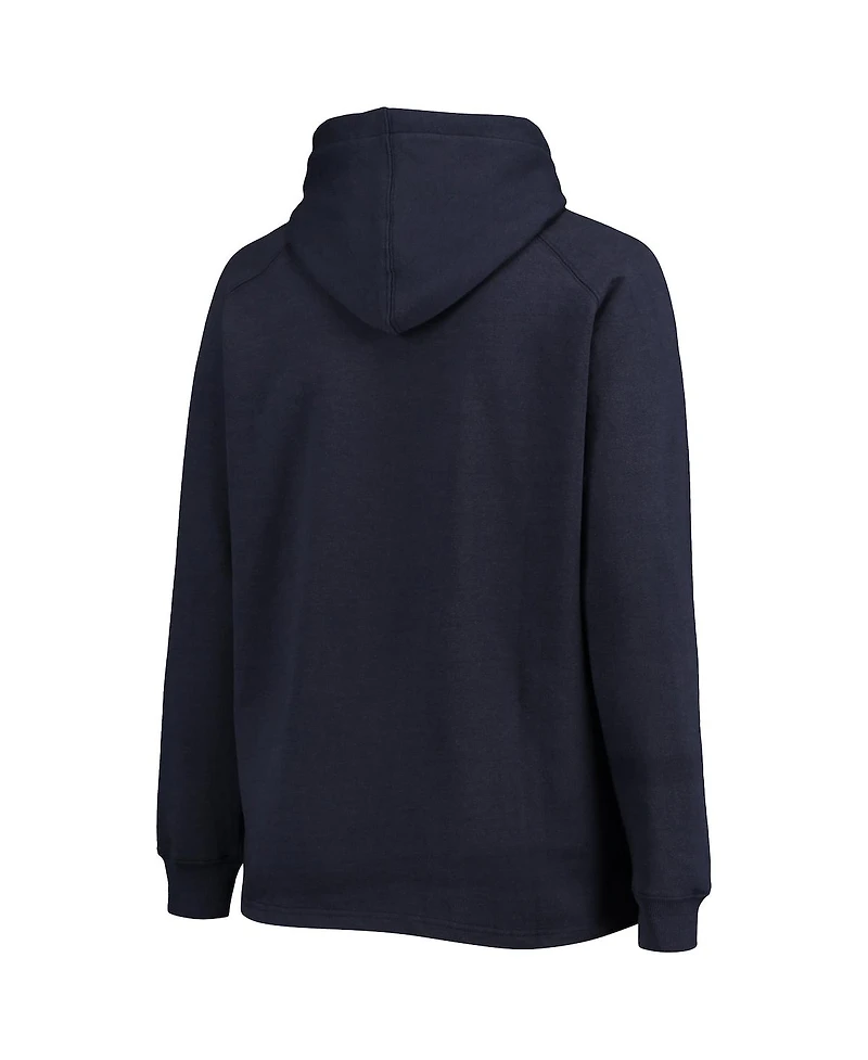 Women's Fanatics Navy Houston Texans Plus First Contact Raglan Pullover Hoodie
