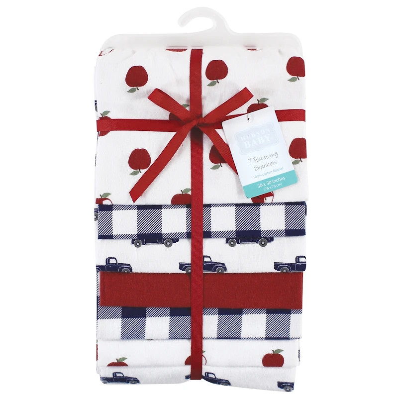 Hudson Baby Infant Boy Cotton Flannel Receiving Blankets Bundle