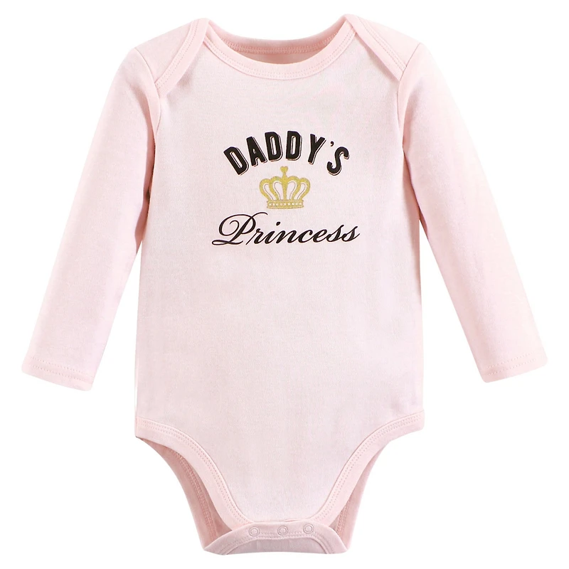 Hudson Baby Baby Girls Hudson Breathable Cotton Long-Sleeve Bodysuit Bundle 3 Count