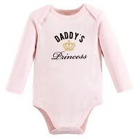 Hudson Baby Baby Girls Hudson Breathable Cotton Long-Sleeve Bodysuit Bundle 3 Count