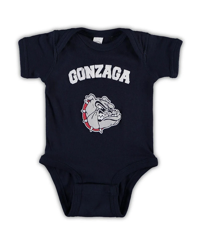 Newborn and Infant Boys and Girls Navy Gonzaga Bulldogs Arch & Logo Bodysuit