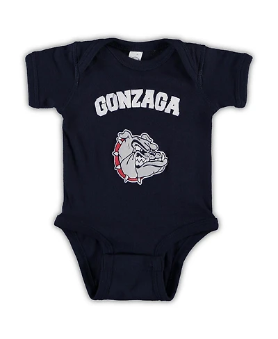Newborn and Infant Boys and Girls Navy Gonzaga Bulldogs Arch & Logo Bodysuit