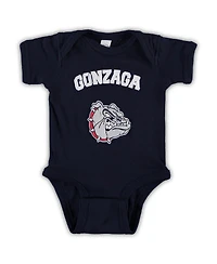 Newborn and Infant Boys and Girls Navy Gonzaga Bulldogs Arch & Logo Bodysuit