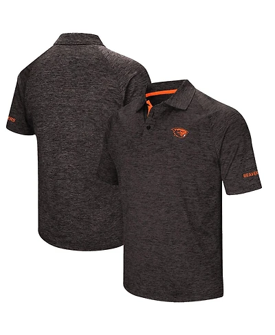 Men's Colosseum Black Oregon State Beavers Down Swing Polo Shirt