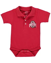 Infant Boys and Girls Scarlet Ohio State Buckeyes Polo Bodysuit