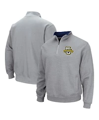 Men's Colosseum Heathered Gray Marquette Golden Eagles Tortugas Team Logo Quarter-Zip Jacket