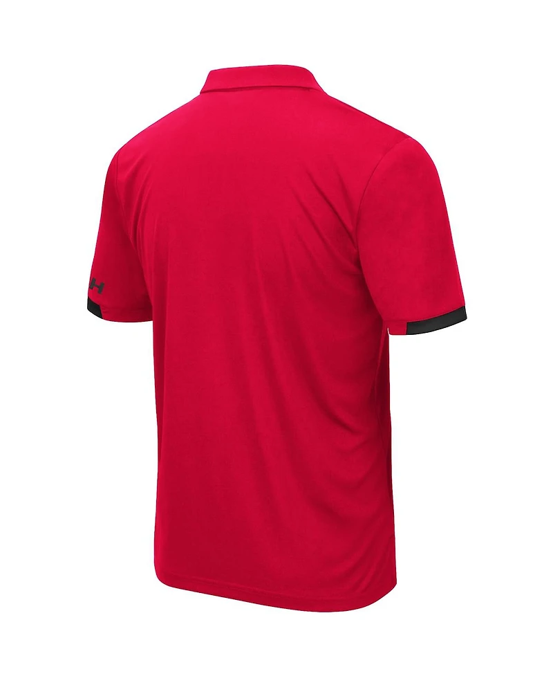 Men's Colosseum Red Utah Utes Logo Santry Polo Shirt