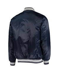 Men's Starter Navy Denver Broncos Locker Room Satin Varsity Full-Snap Jacket