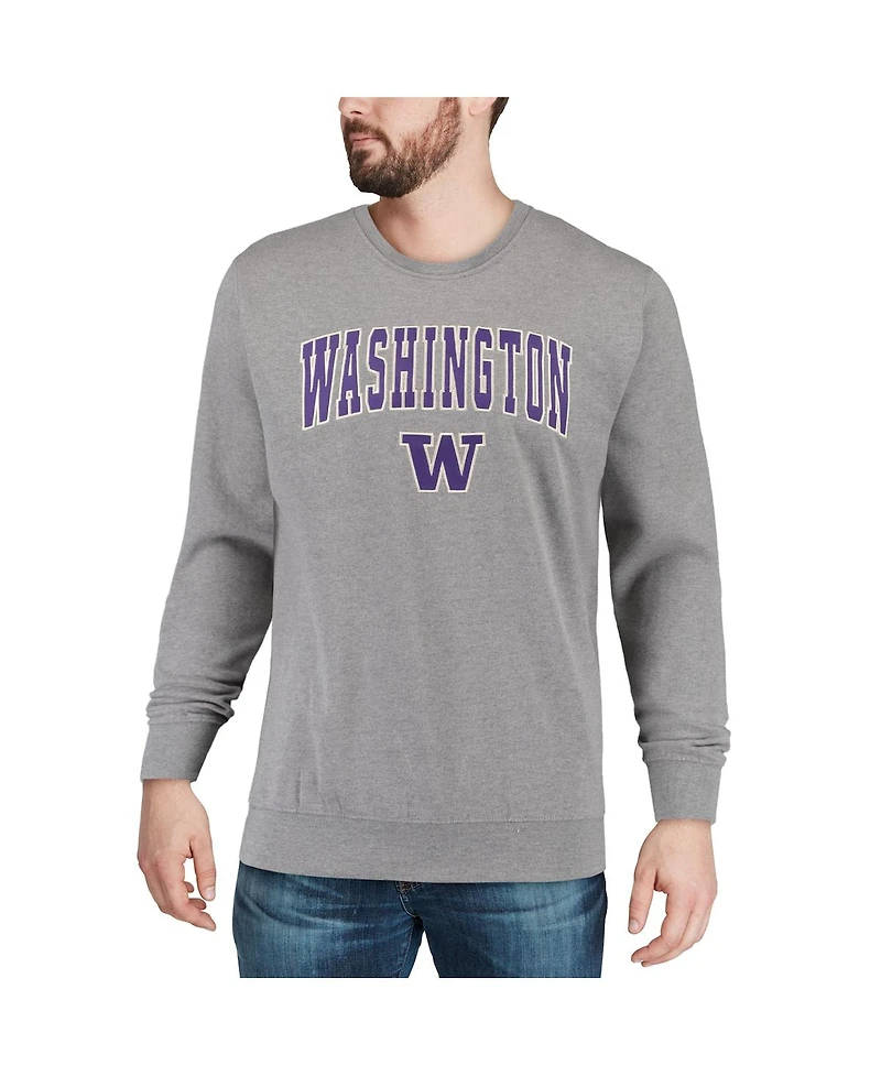 Colosseum Men's Washington Huskies Arch & Logo Crew Neck Sweatshirt