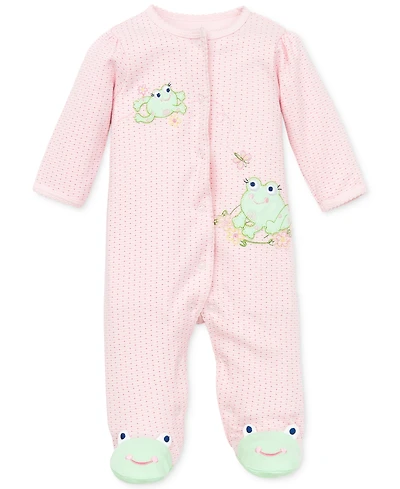 Little Me Baby Frogs Snap Up Footed Cotton Coverall