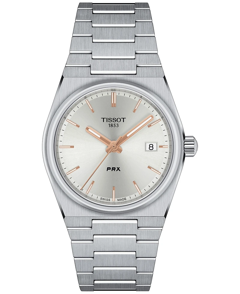 Tissot Unisex Prx Silver-Tone Stainless Steel Bracelet Watch 35mm