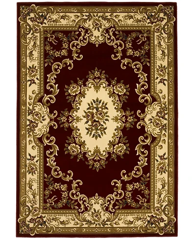 Kas Corinthian 5308 Red/Ivory Aubusson 3'3" x 4'11" Area Rug
