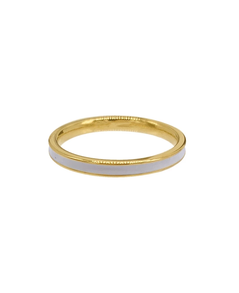 Adornia White Enamel Band Ring