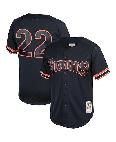 Men's Mitchell & Ness Will Clark Black San Francisco Giants Fashion Cooperstown Collection Mesh Batting Practice Jersey