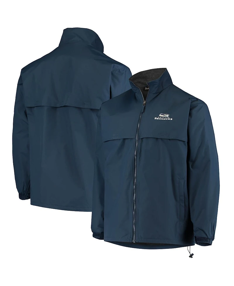 Men's Dunbrooke Navy Seattle Seahawks Triumph Fleece Full-Zip Jacket