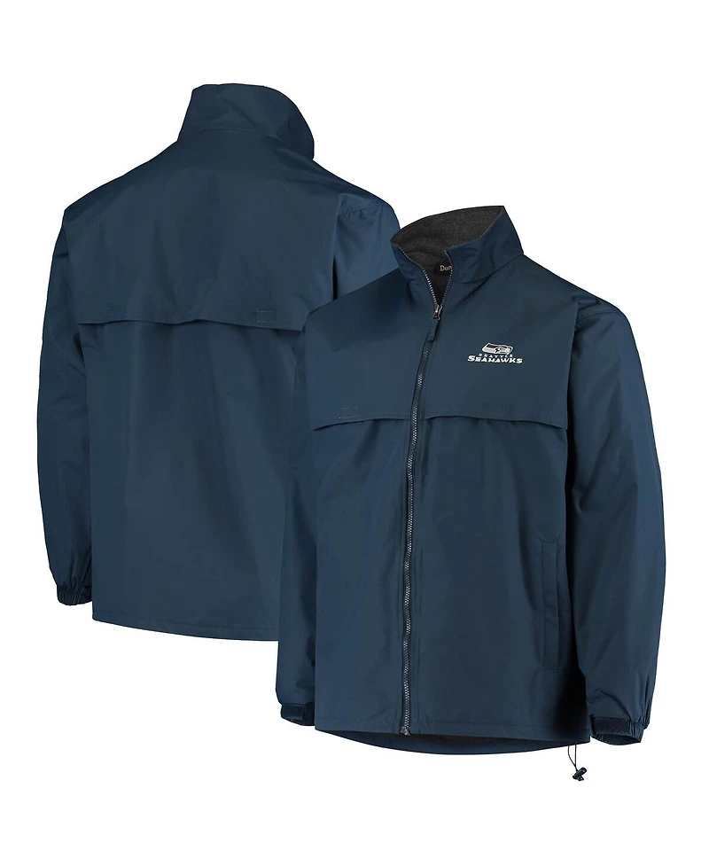 Men's Dunbrooke Navy Seattle Seahawks Triumph Fleece Full-Zip Jacket