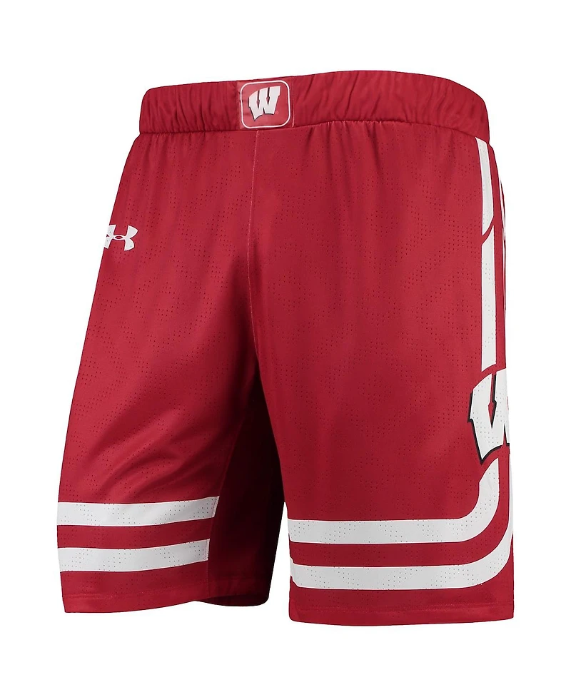 Men's Under Armour Red Wisconsin Badgers Replica Basketball Short