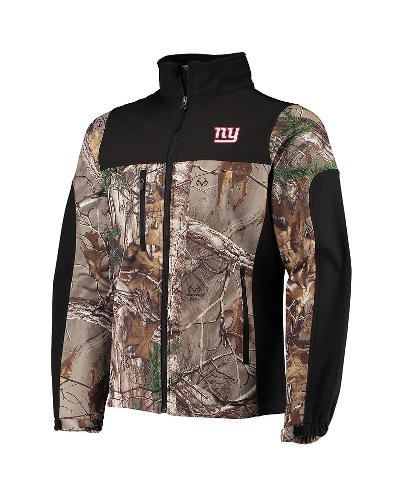 Men's Dunbrooke Realtree Camo and Black New York Giants Circle Hunter Softshell Full-Zip Jacket