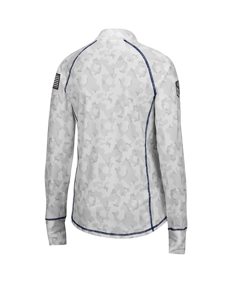 Women's Colosseum White Illinois Fighting Illini Oht Military-Inspired Appreciation Officer Arctic Camo 1/4-Zip Jacket