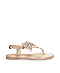 Betsey Johnson Little and Big Girls Sasha T-strap Sandals with Bow Detail