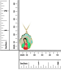 Enamel Mary 18" Pendant Necklace in 14k Gold