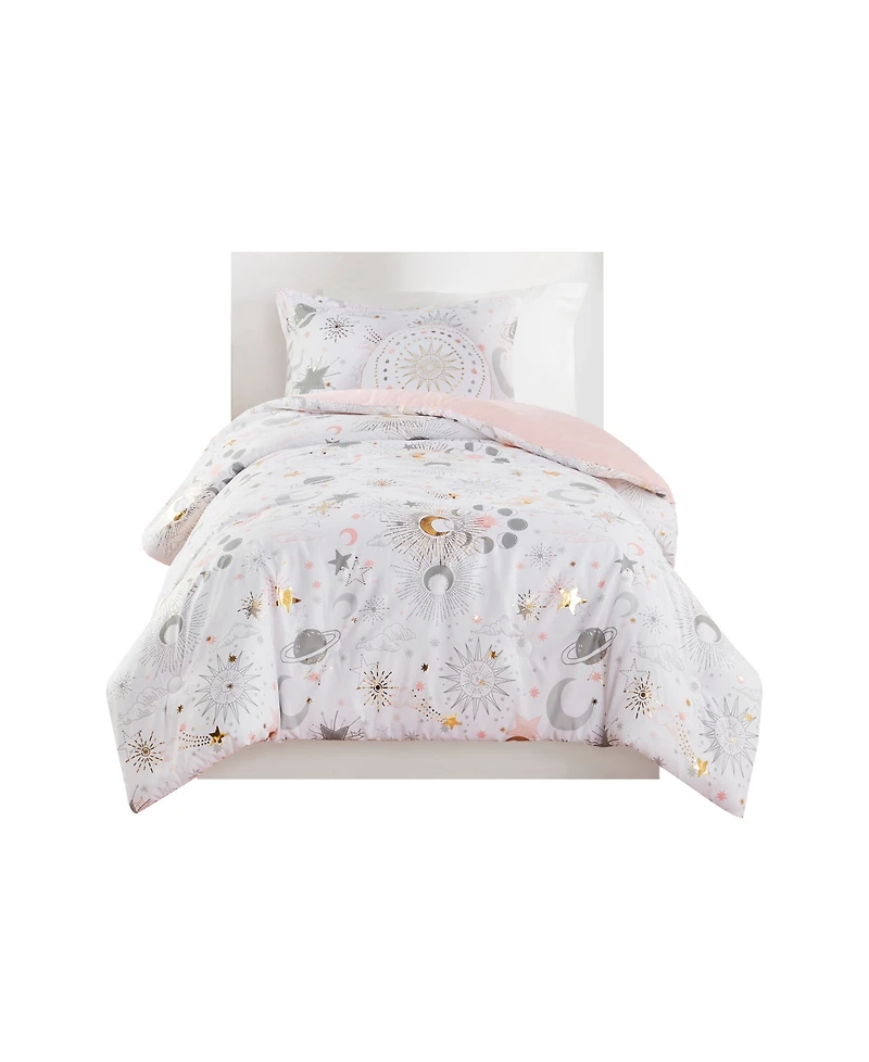 Intelligent Design Celia Starry Sky Metallic 4-Pc. Comforter Set, Full/Queen