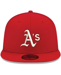 Men's New Era Red Oakland Athletics Logo White 59FIFTY Fitted Hat