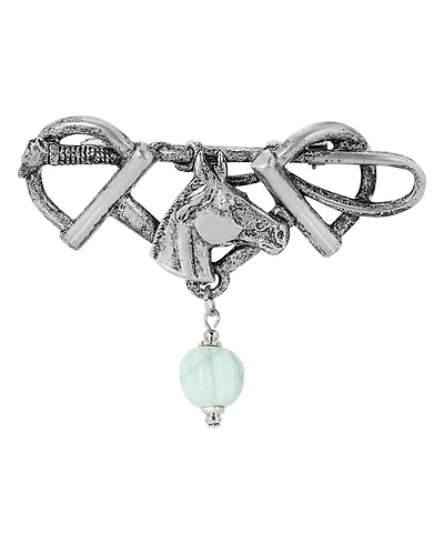 2028 Women's Pewter Bead Horse Pin