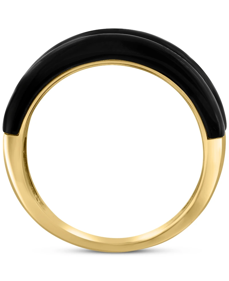 Effy Onyx & Diamond (1/10 ct. t.w.) Ring in 14k Gold