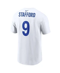Men's Nike Matthew Stafford White Los Angeles RamsSuper Bowl Lvi Bound Name and Number T-shirt