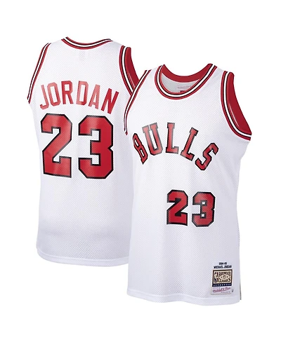 Men's Mitchell & Ness Michael Jordan White Chicago Bulls 1984-85 Hardwood Classics Rookie Authentic Jersey