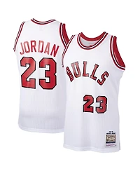 Men's Mitchell & Ness Michael Jordan White Chicago Bulls 1984-85 Hardwood Classics Rookie Authentic Jersey