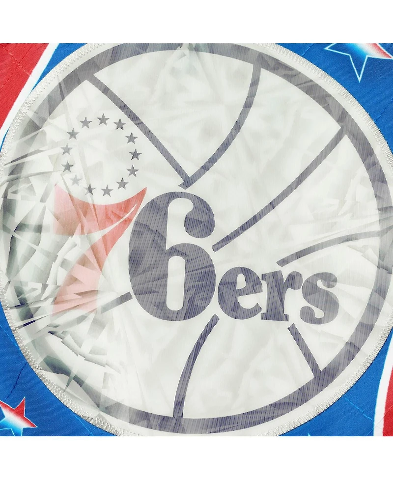 Men's Philadelphia 76Ers Red Mitchell & Ness Hardwood Classics 75th Anniversary Authentic Warmup Full-Snap Jacket
