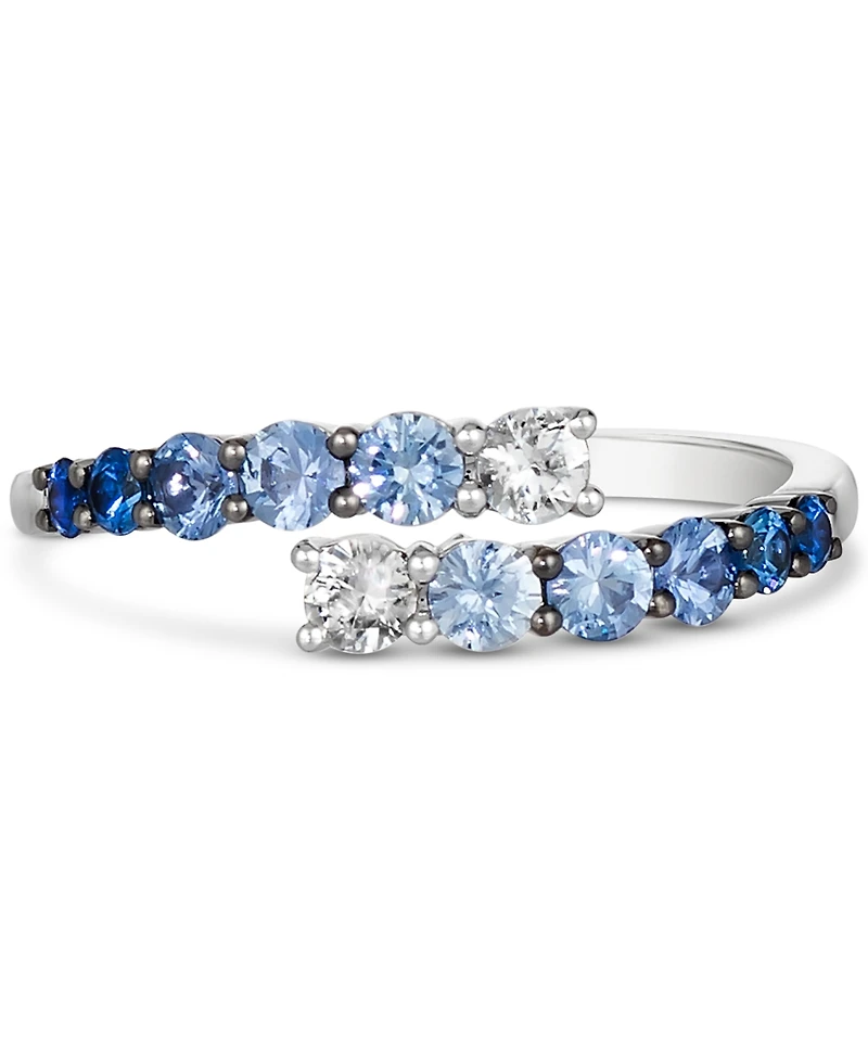 Le Vian Denim Ombre (5/8 ct. t.w.) & White Sapphire (1/5 Bypass Statement Ring 14k Gold