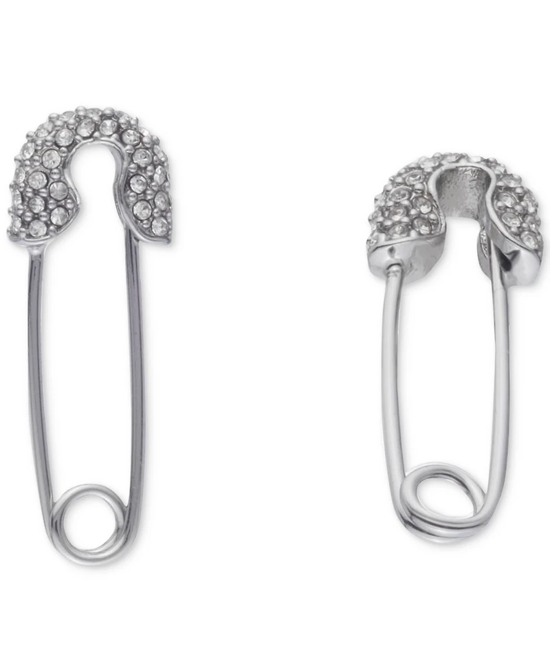 Karl Lagerfeld Paris Pave Safety Pin Drop Earrings
