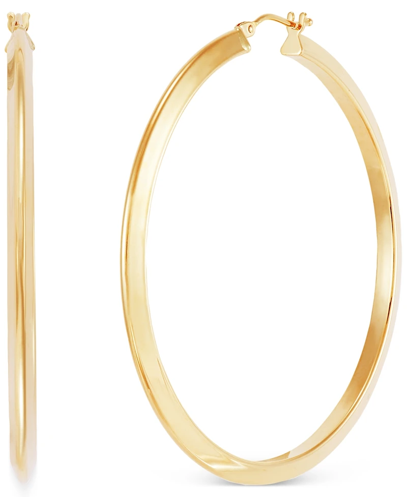 Polished Tube Medium Hoop Earrings in 10k Gold (45mm)